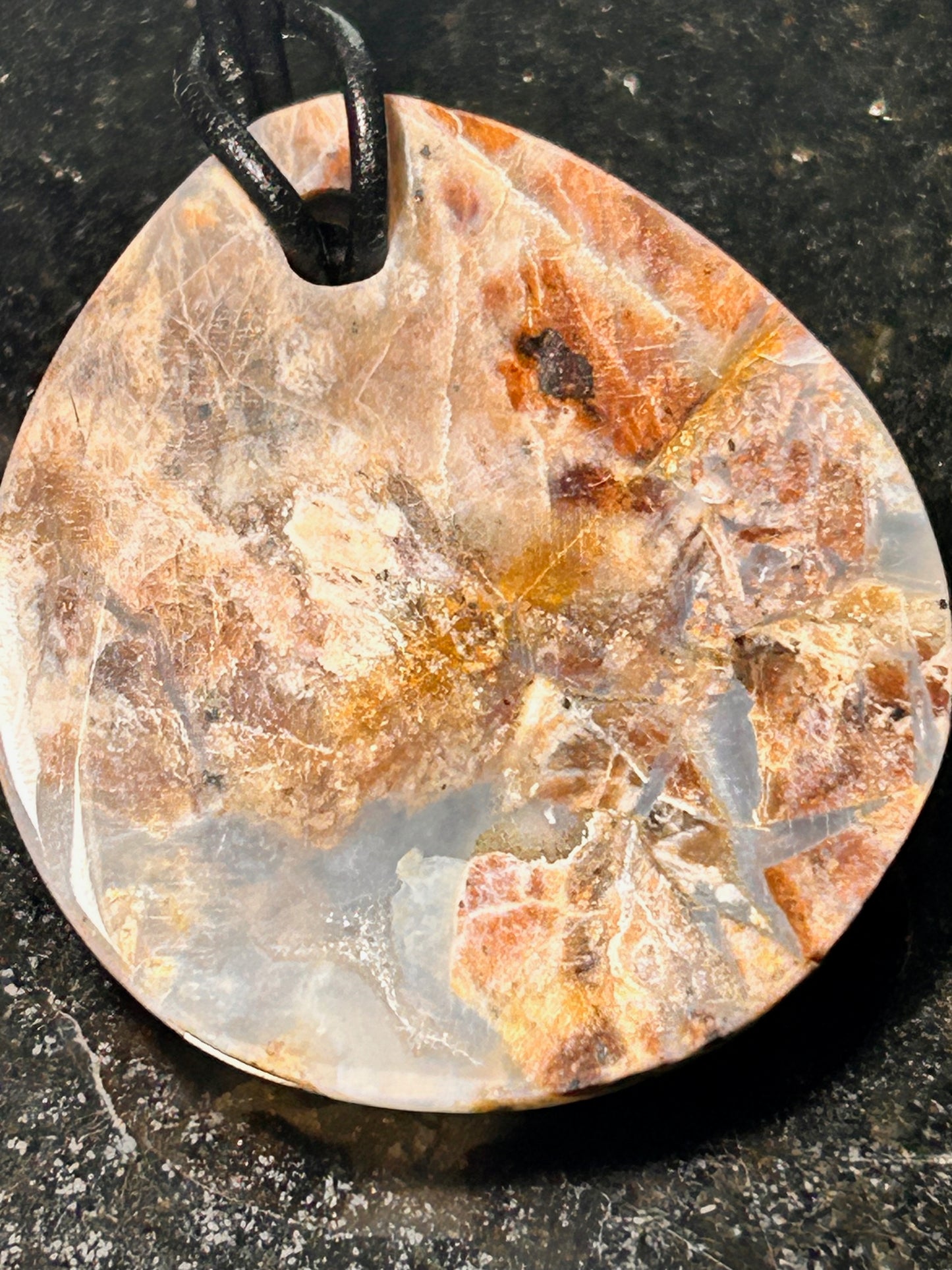 Toro Creek Agate Freeform Oval Pendant