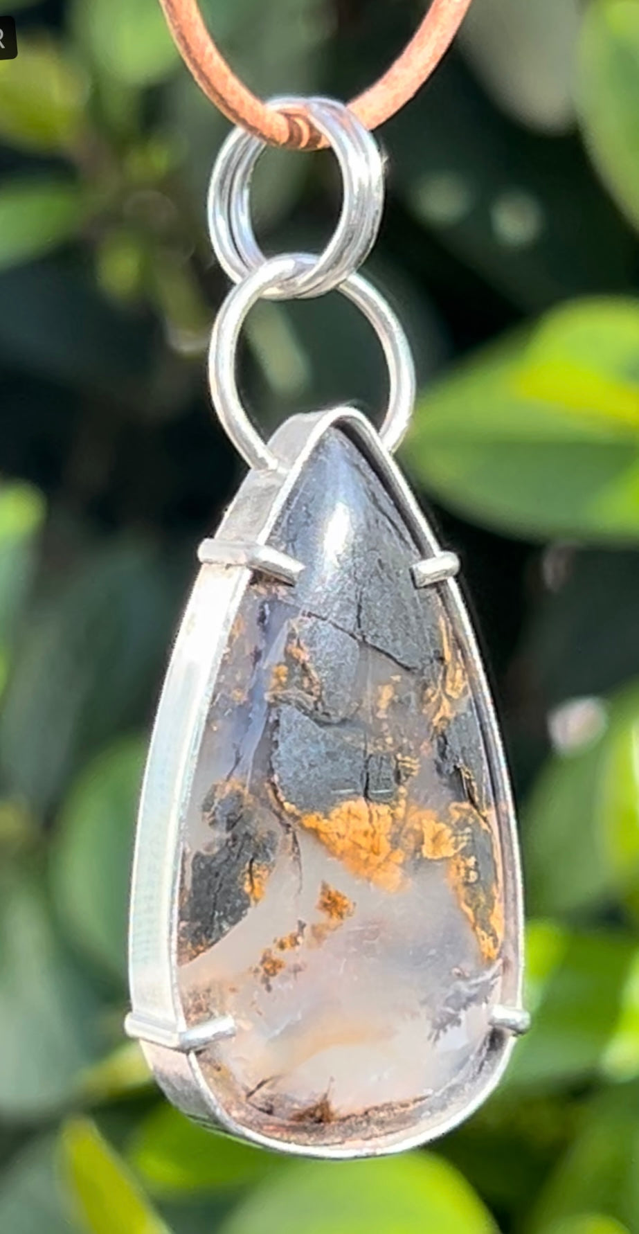 Nipomo Agate Teardrop Pendant