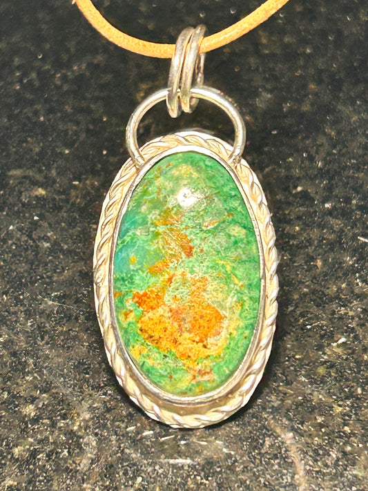 Green Turquoise Oval Pendant