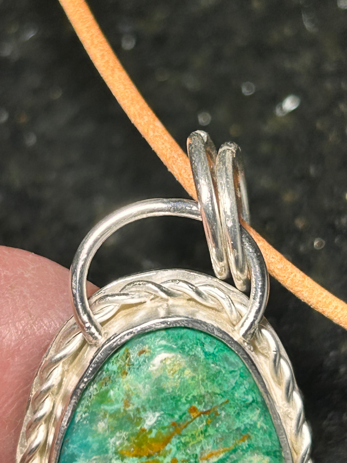 Green Turquoise Oval Pendant