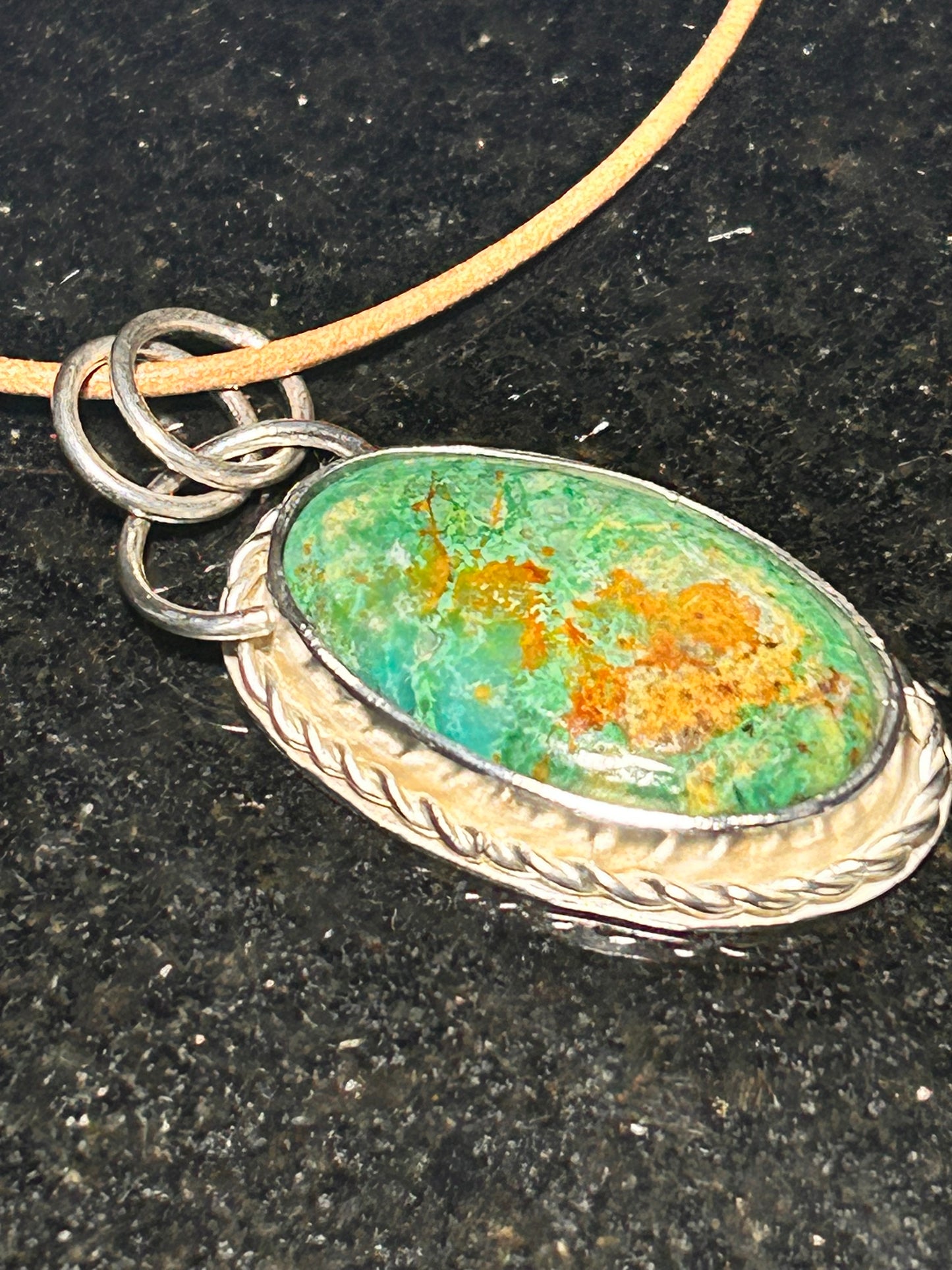 Green Turquoise Oval Pendant