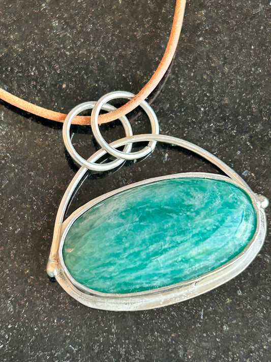 Amazonite Oval Pendant