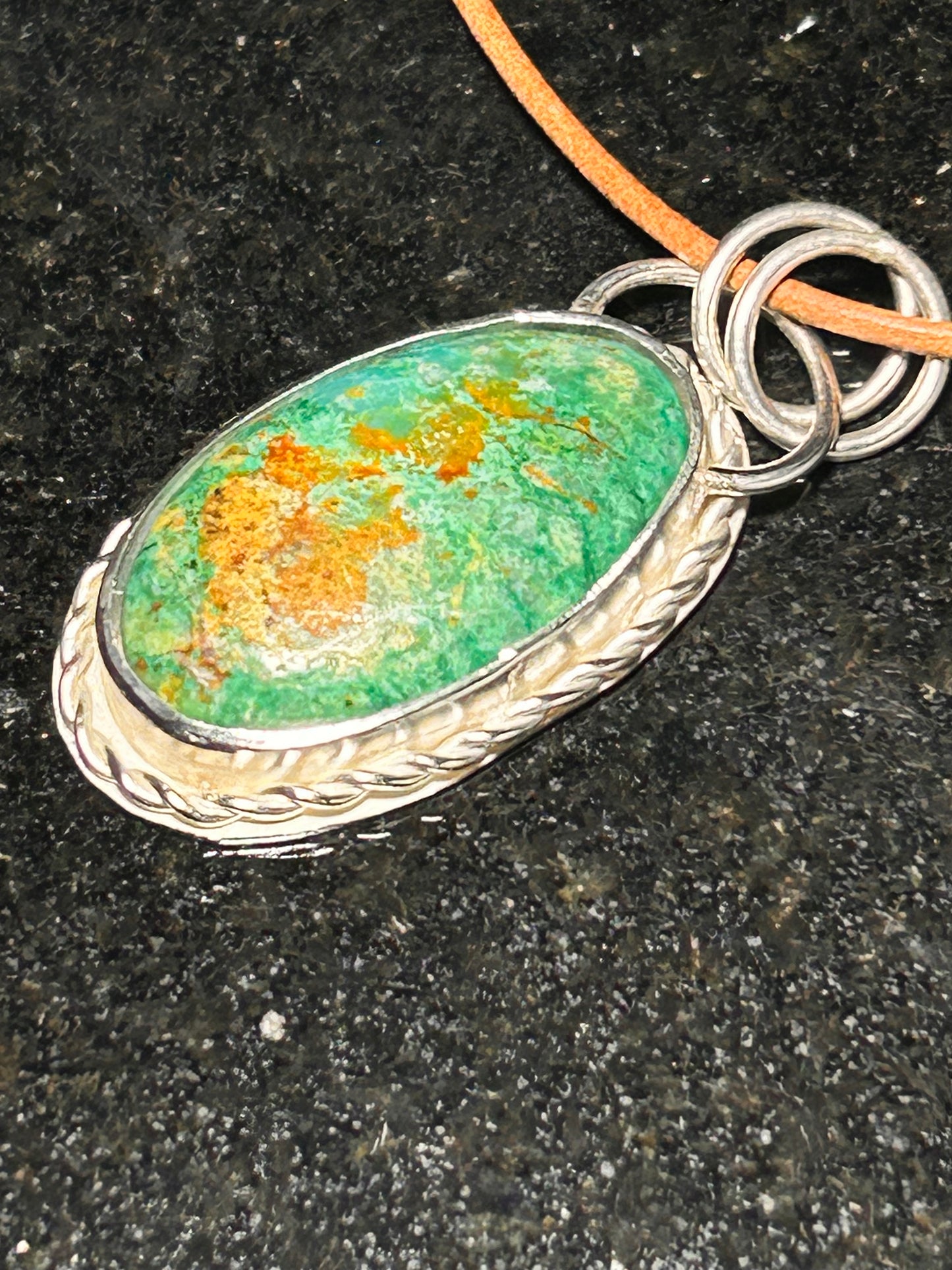 Green Turquoise Oval Pendant
