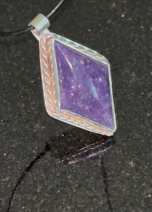 Lepidolite Diamond Shaped Pendant