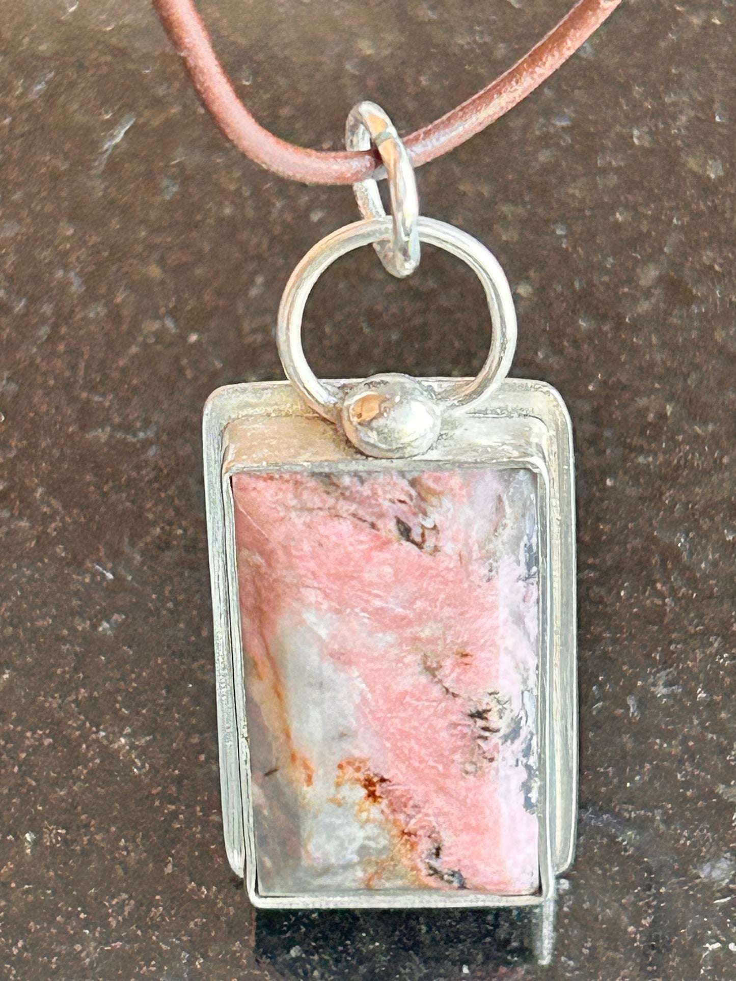 Rhodonite Rectangle Pendant