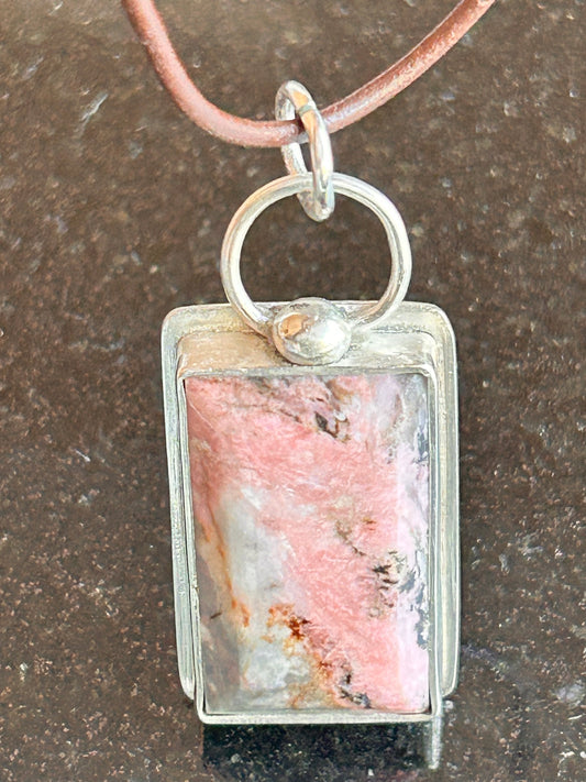 Rhodonite Rectangle Pendant
