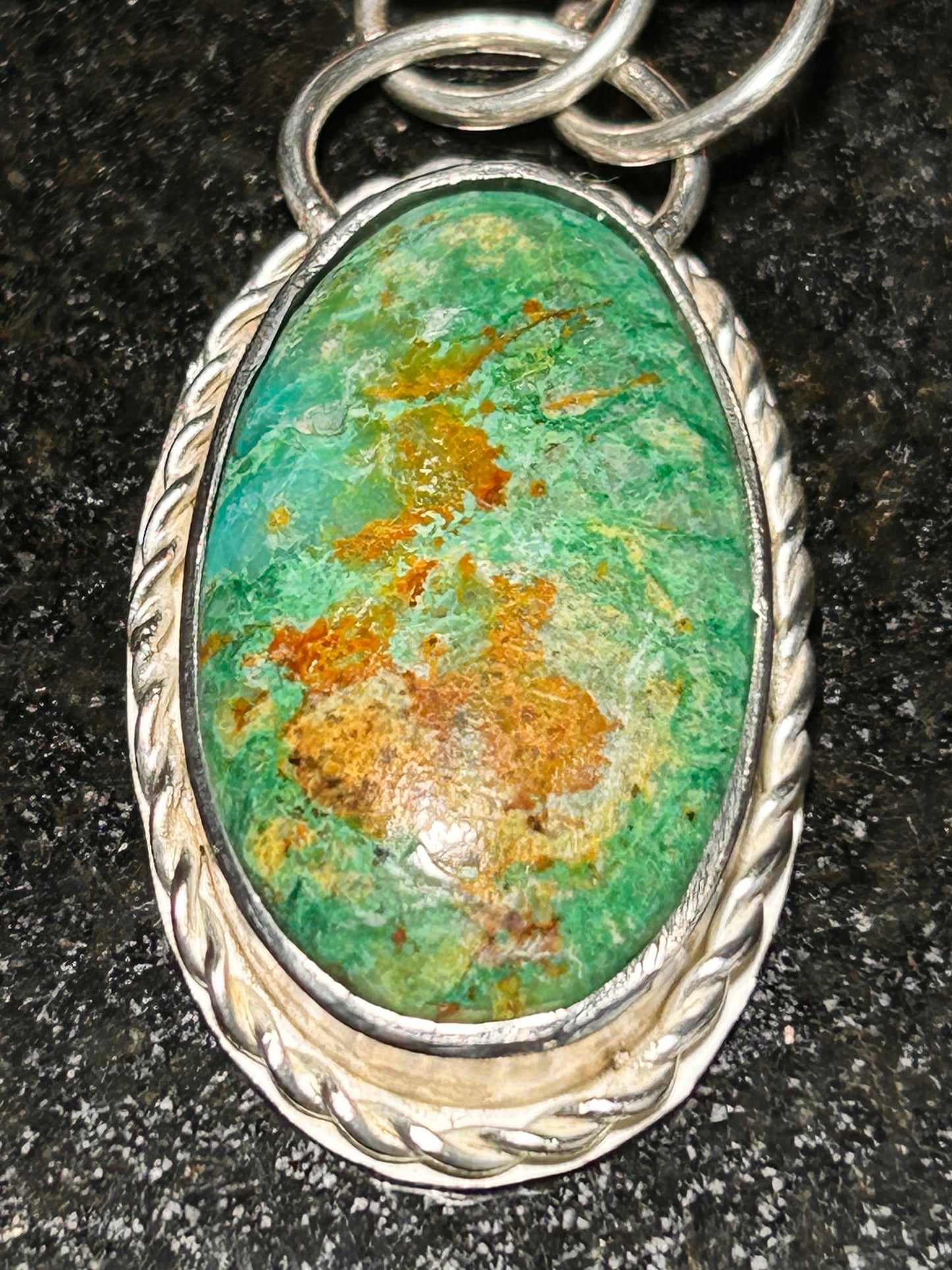 Green Turquoise Oval Pendant