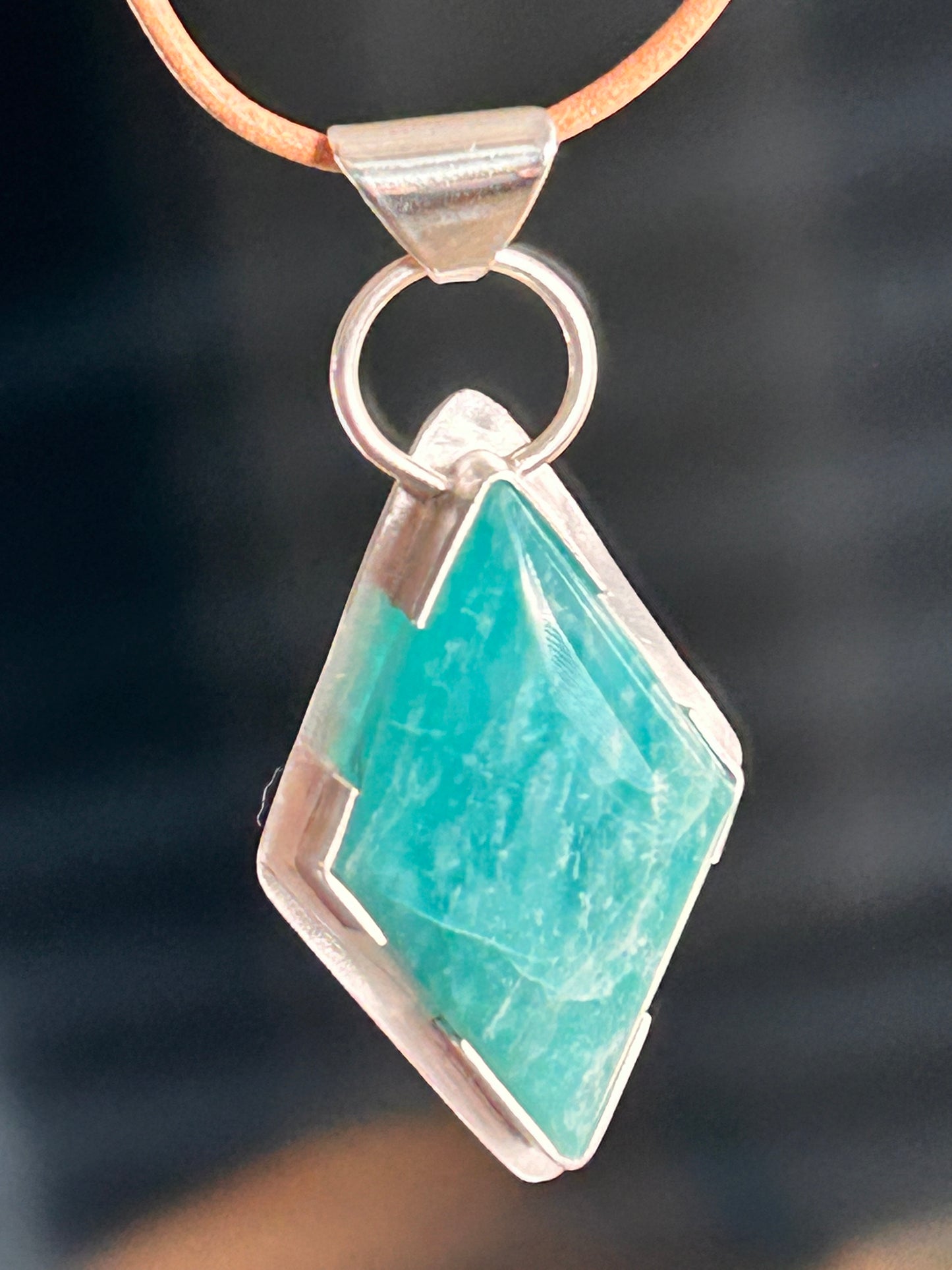 Amazonite Diamond Shape Pendant