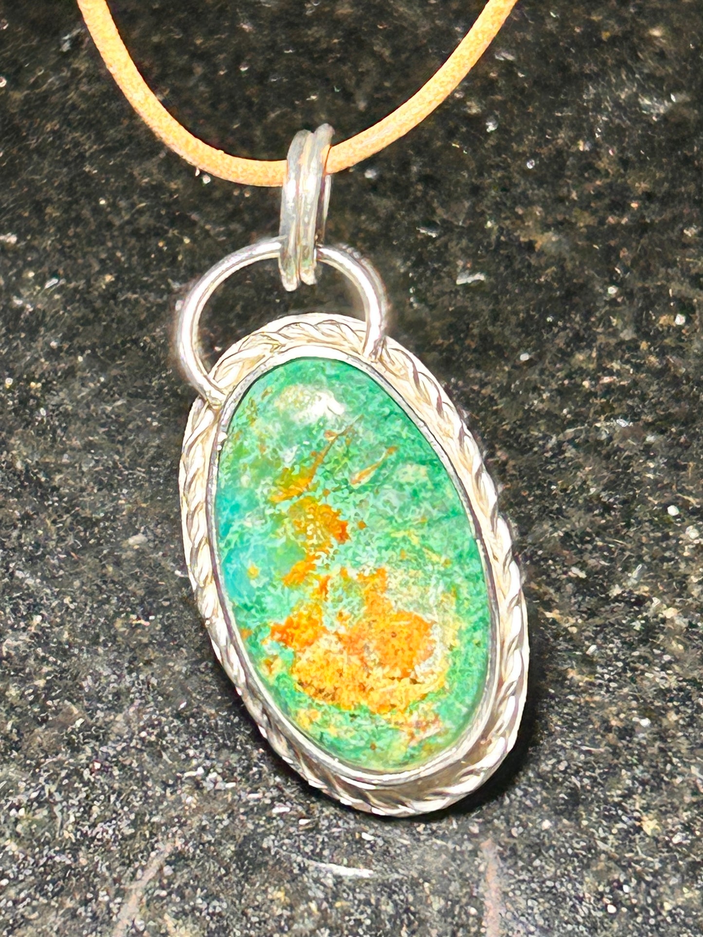 Green Turquoise Oval Pendant