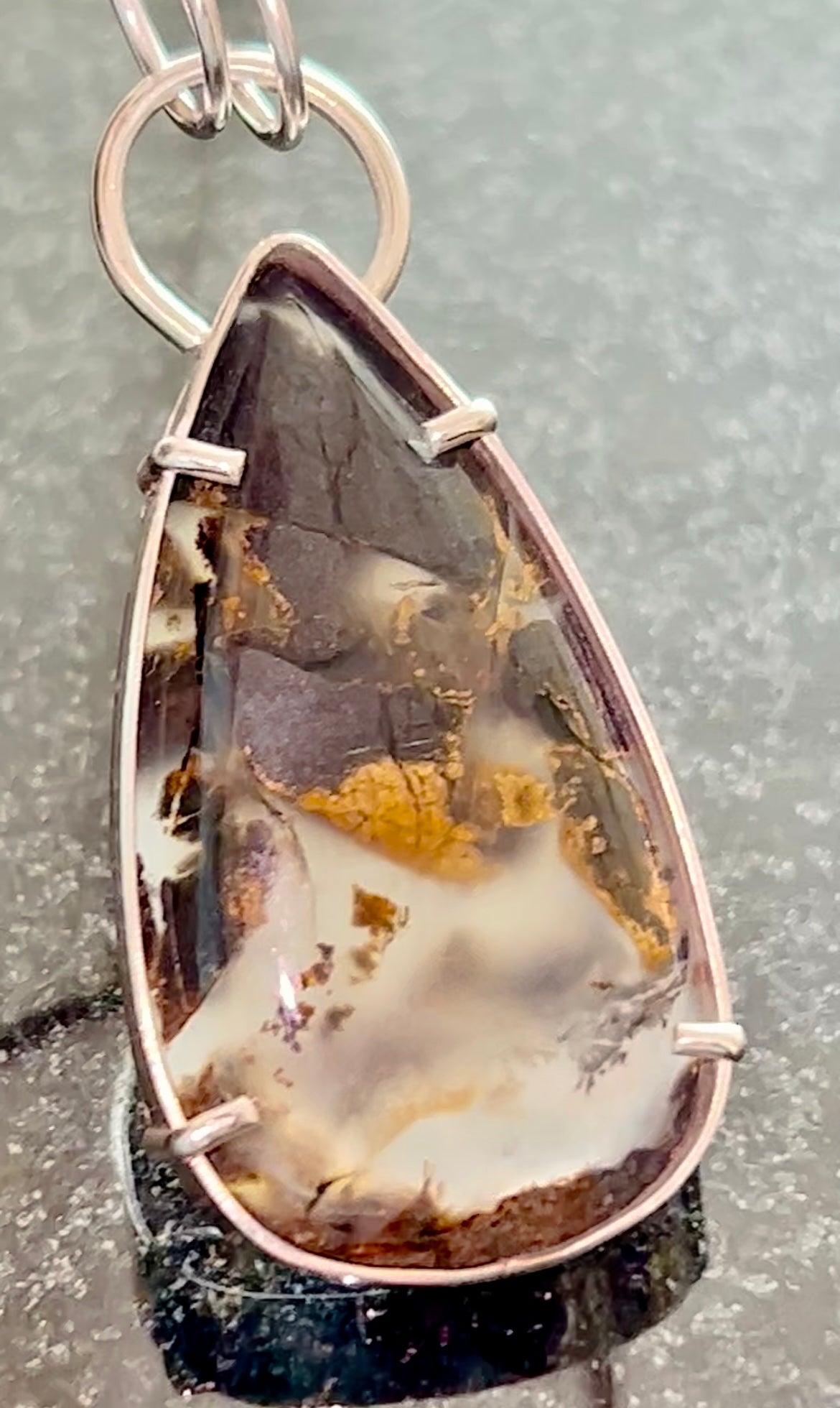Nipomo Agate Teardrop Pendant