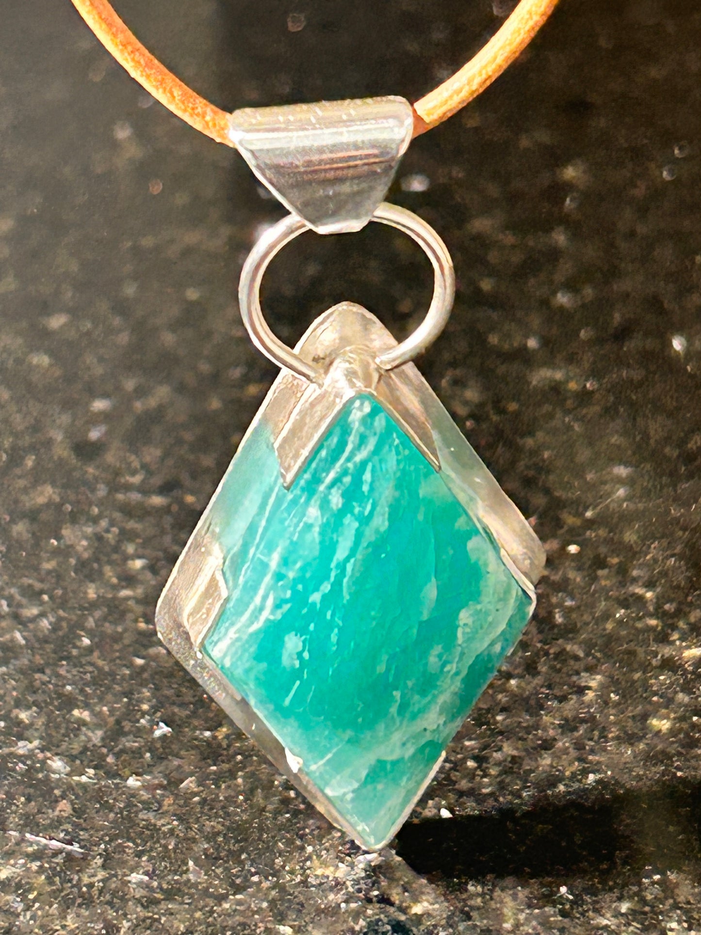 Amazonite Diamond Shape Pendant