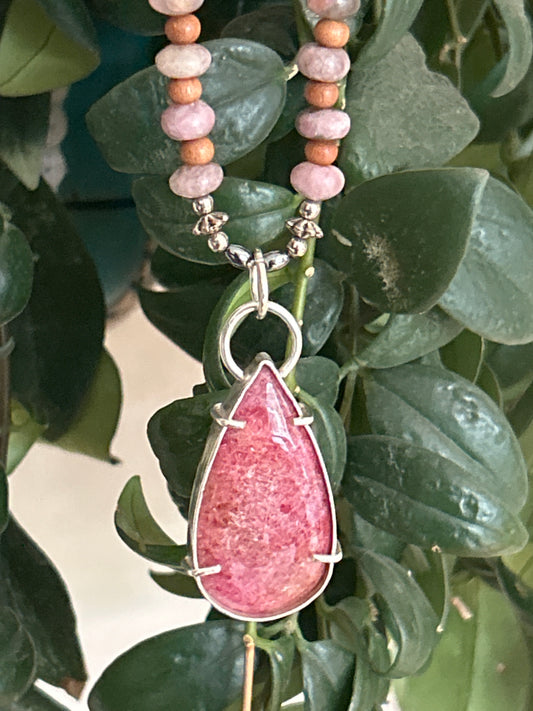 Rhodonite Teardrop Pendant