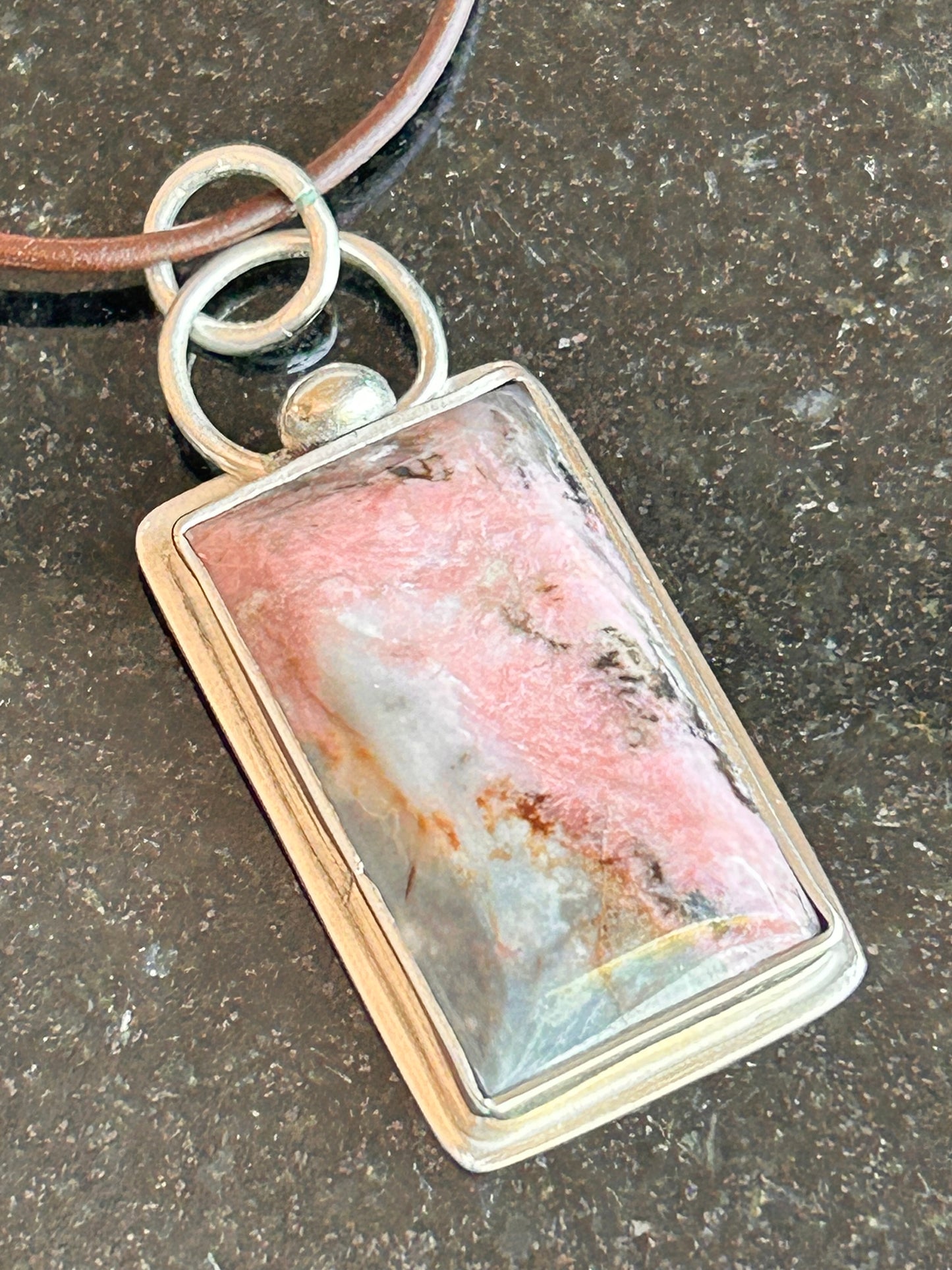 Rhodonite Rectangle Pendant