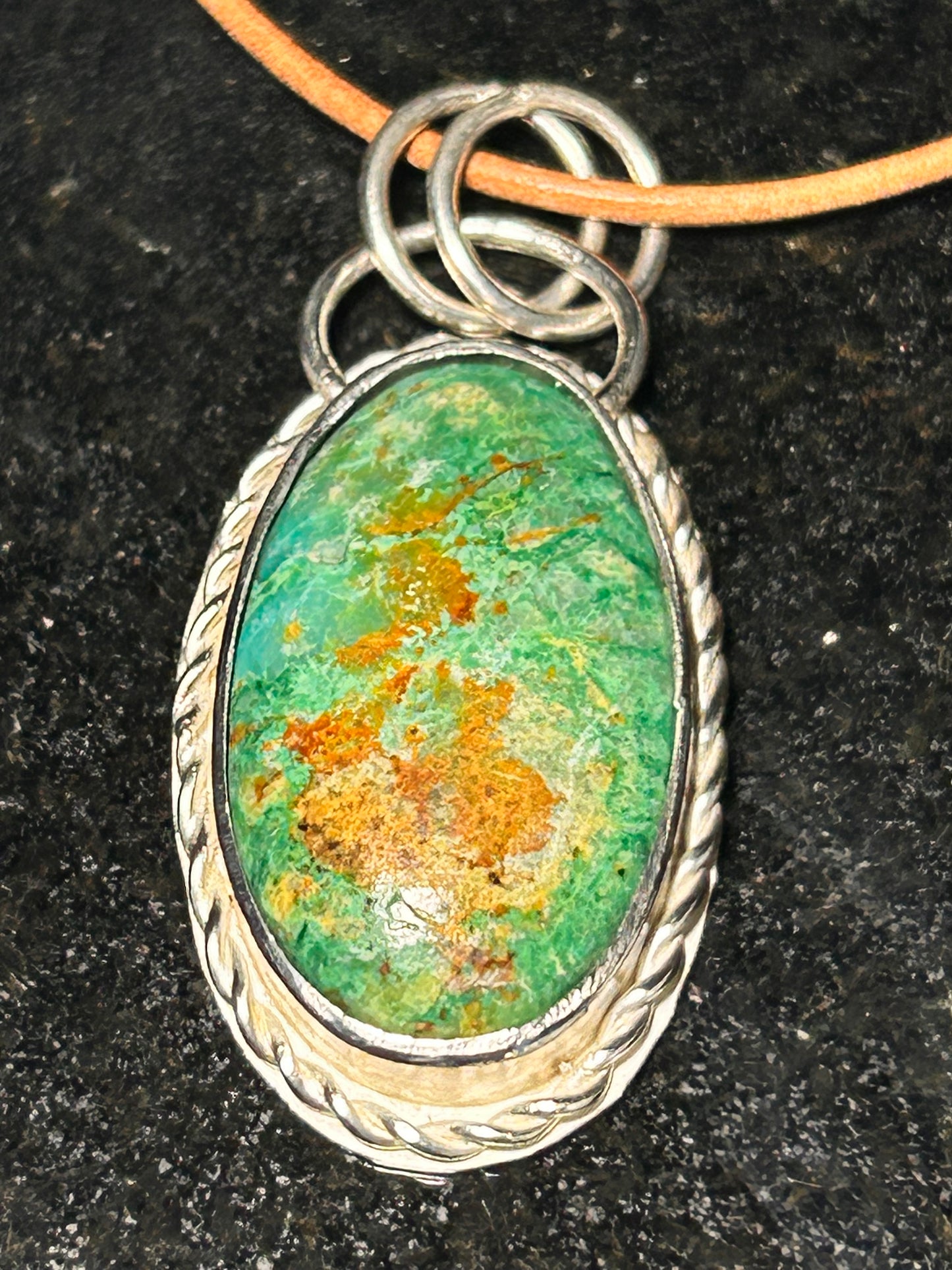 Green Turquoise Oval Pendant