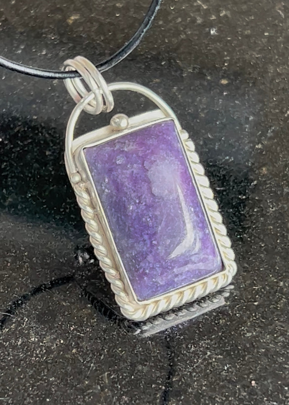 Lepidolite Rectangle Pendant