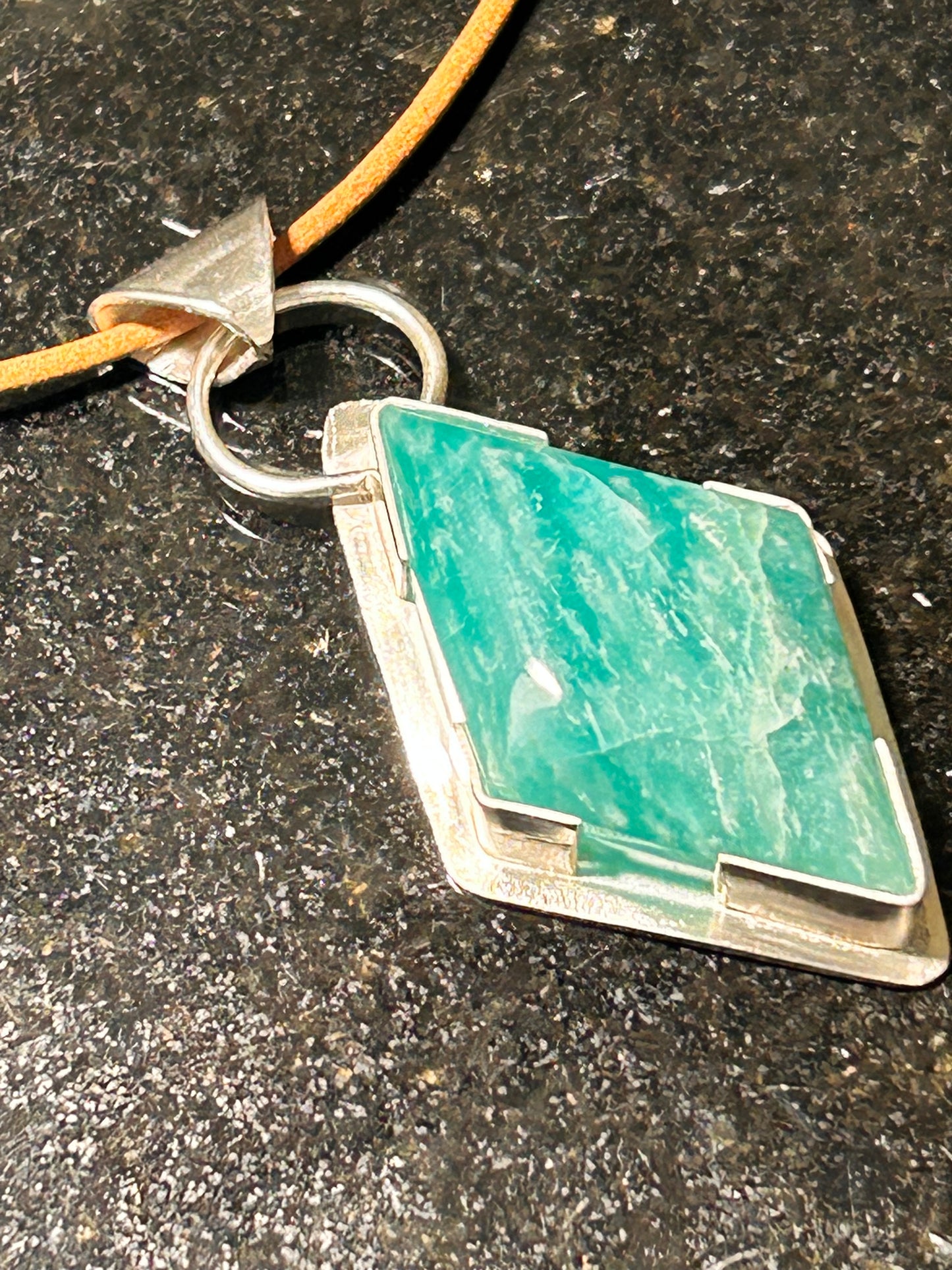 Amazonite Diamond Shape Pendant