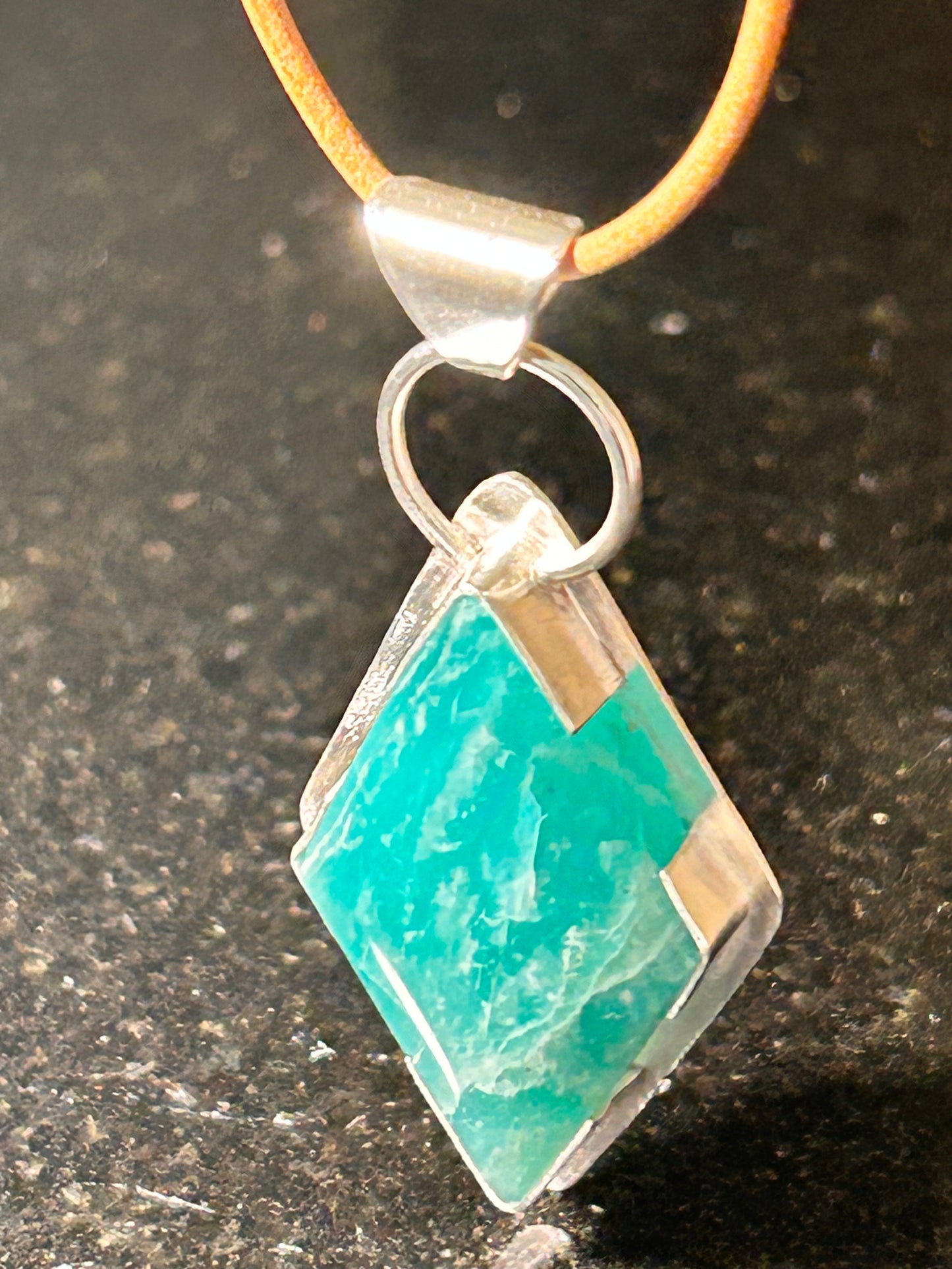 Amazonite Diamond Shape Pendant