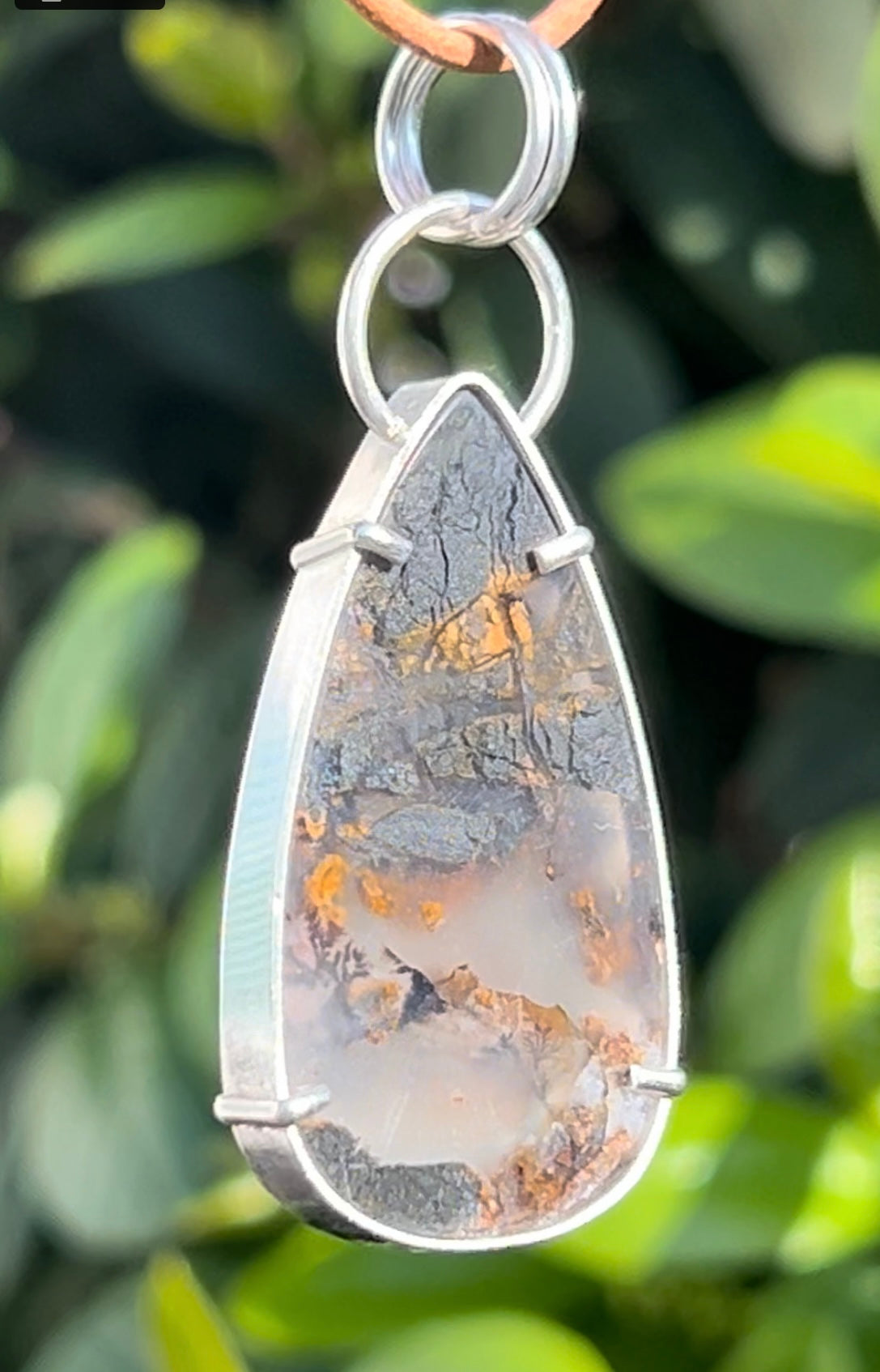 Nipomo Agate Teardrop Pendant