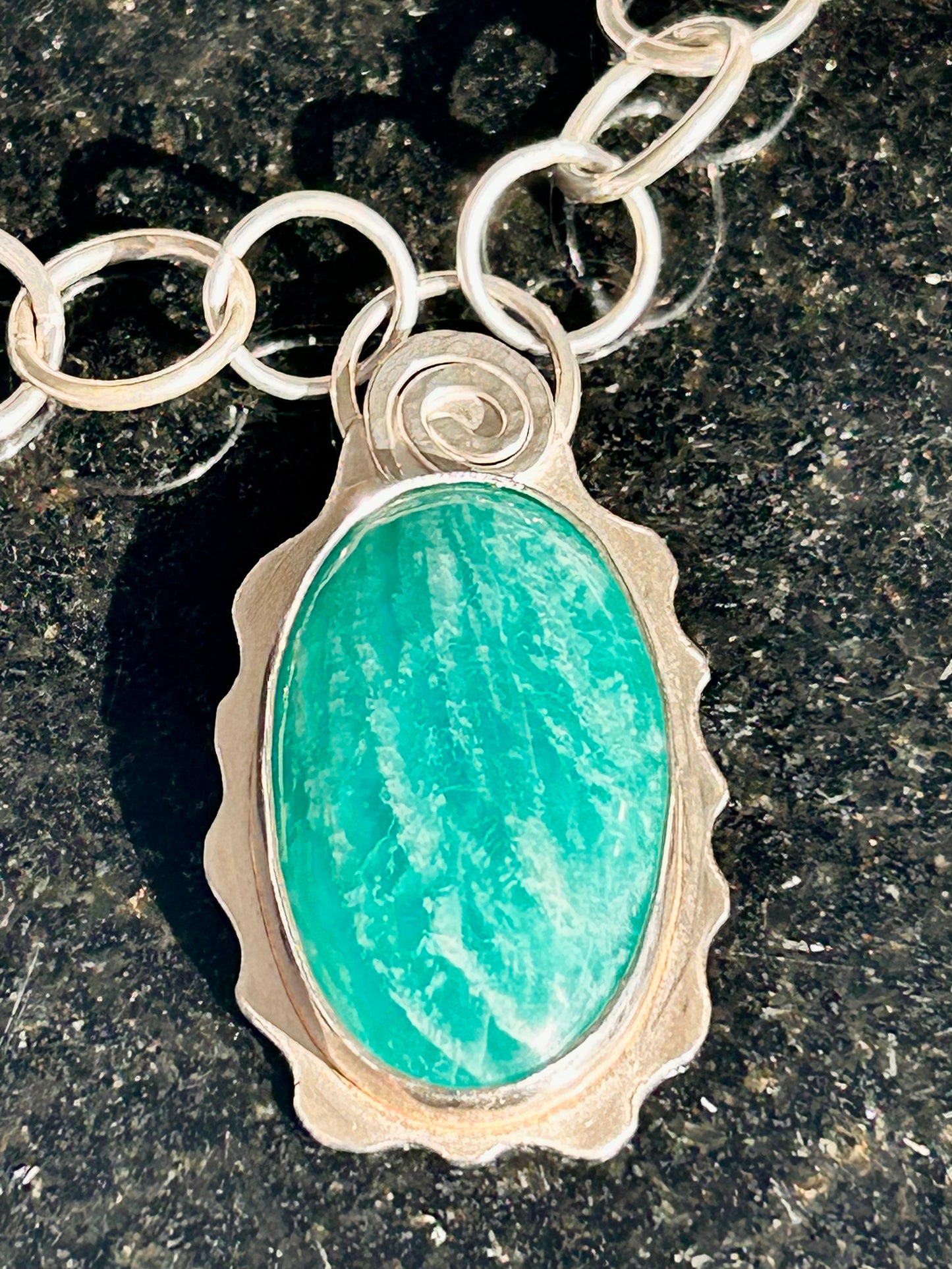 Amazonite Oval Pendant