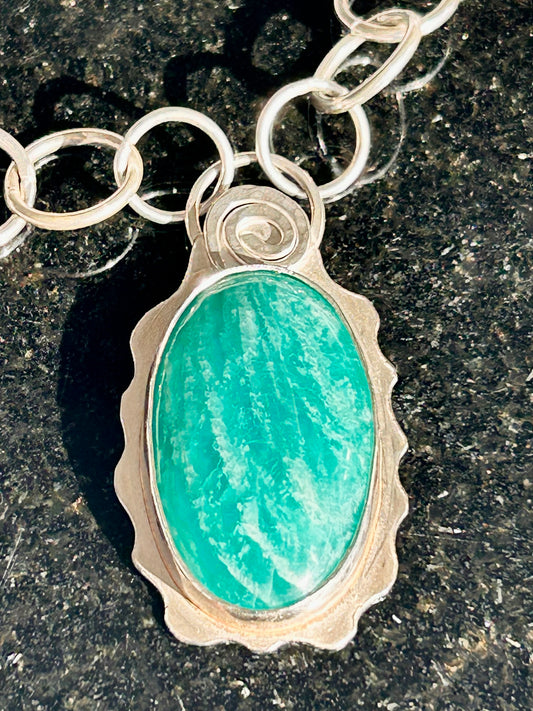 Amazonite Oval Pendant