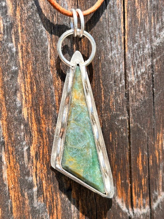 Plasma Agate Triangle Pendant