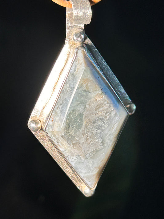 Plasma Agate Diamond Shape Pendant