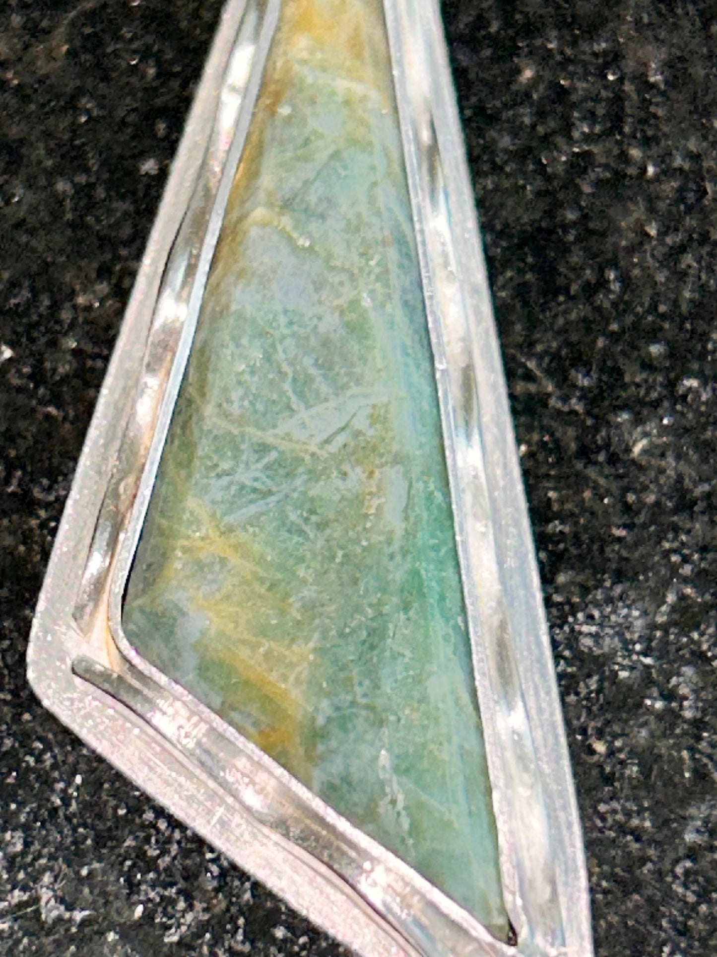 Plasma Agate Triangle Pendant
