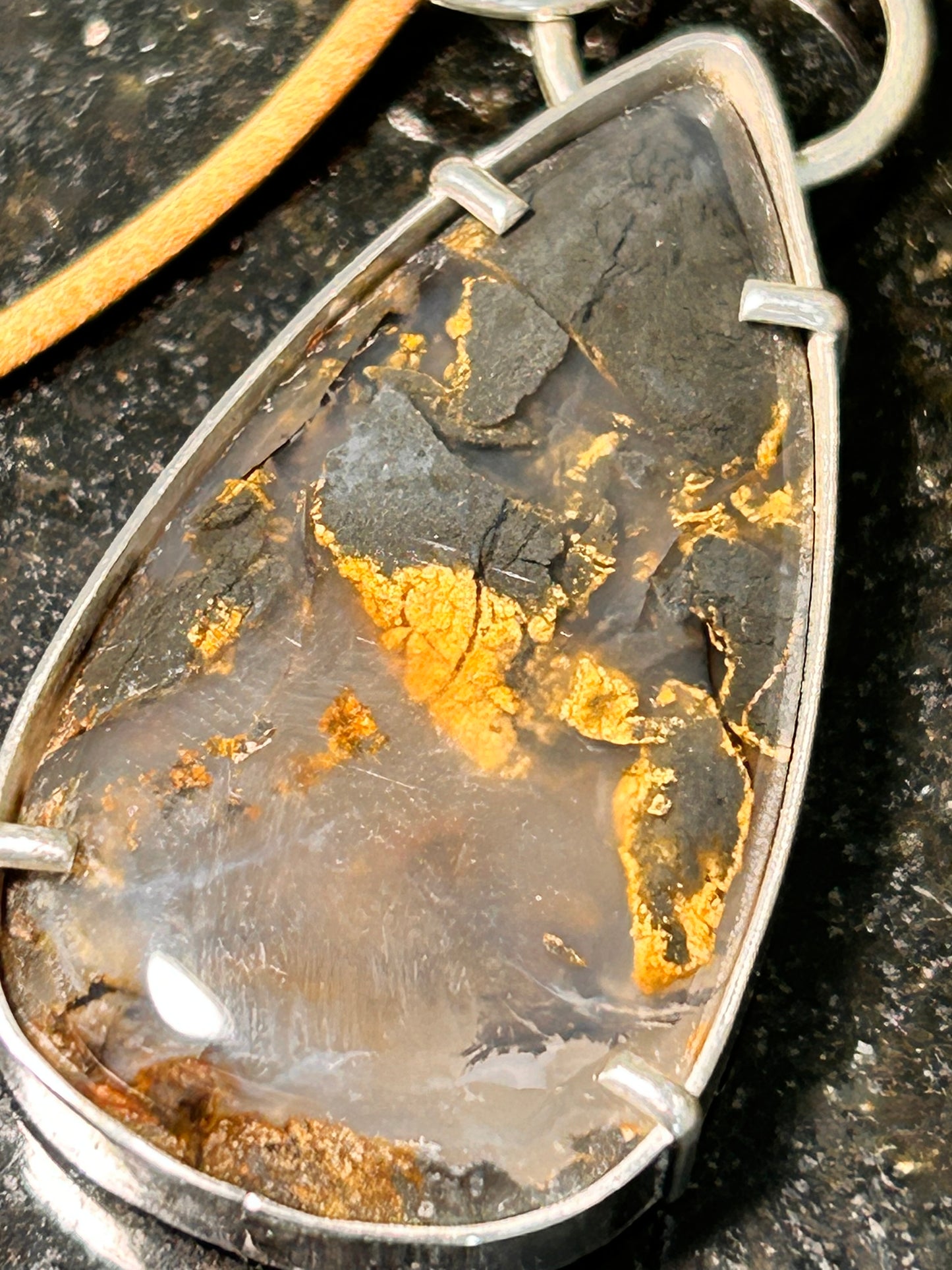 Nipomo Agate Teardrop Pendant