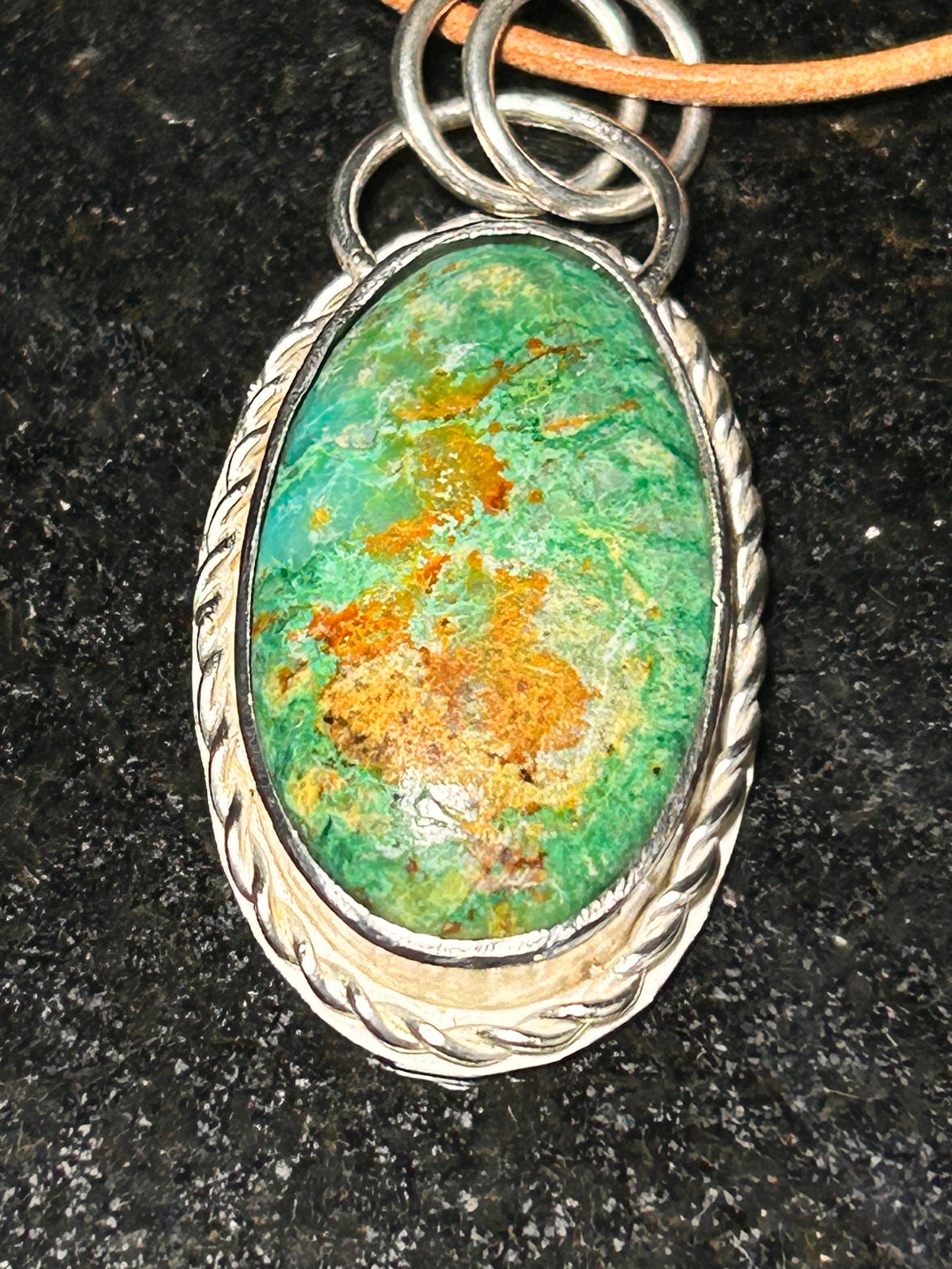 Green Turquoise Oval Pendant