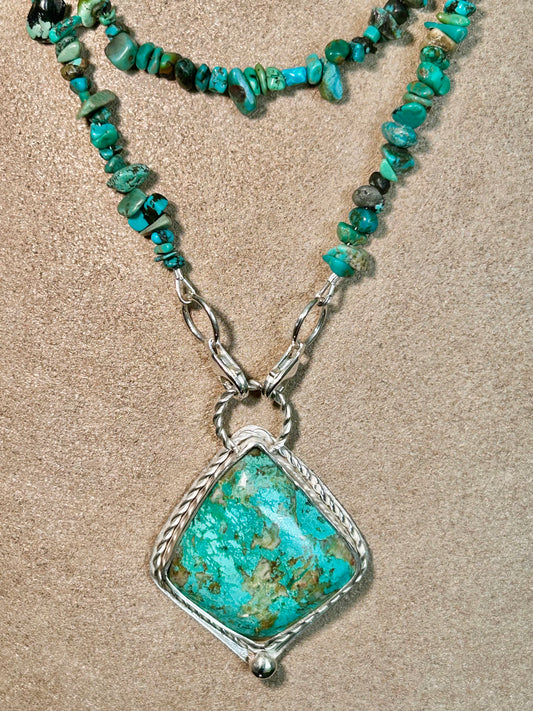 Turquoise Freeform Pendant Necklace