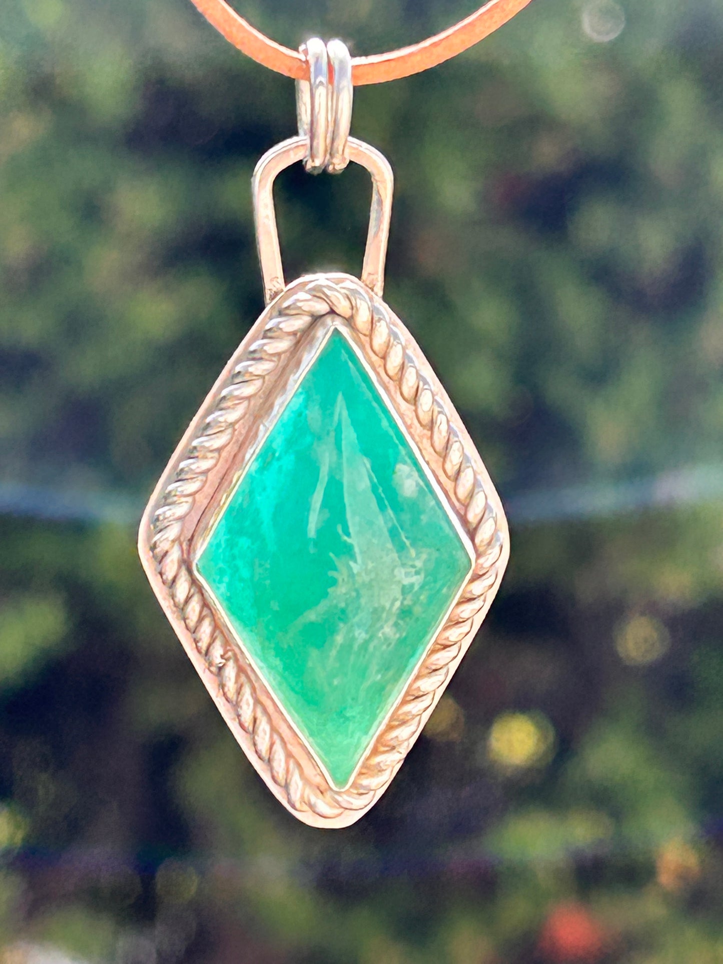 Amazonite Diamond Shape Pendant