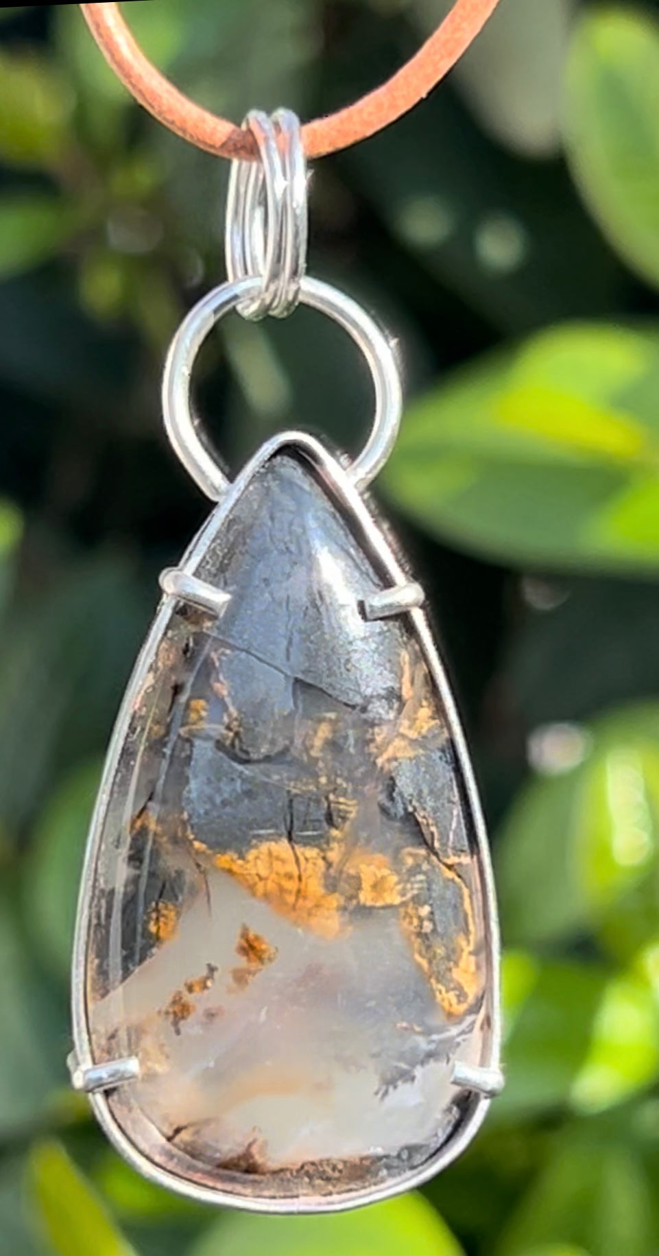 Nipomo Agate Teardrop Pendant