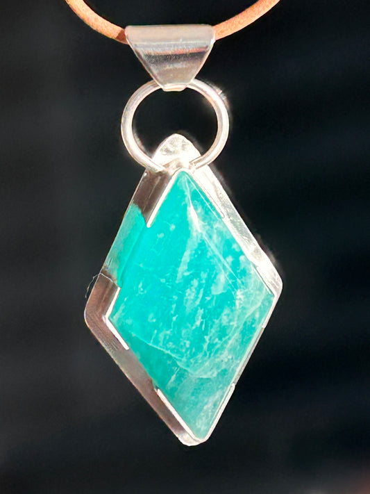 Amazonite Diamond Shape Pendant