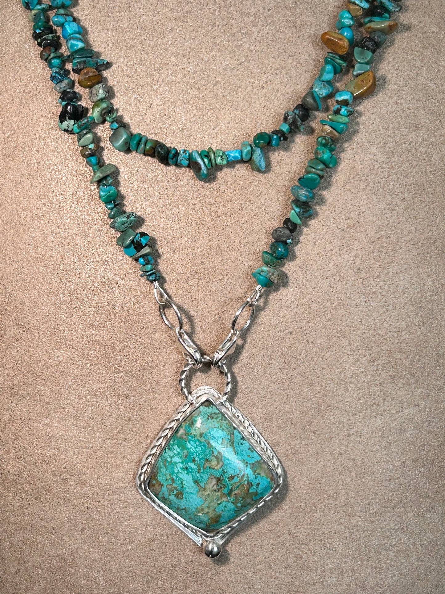 Turquoise Freeform Pendant Necklace