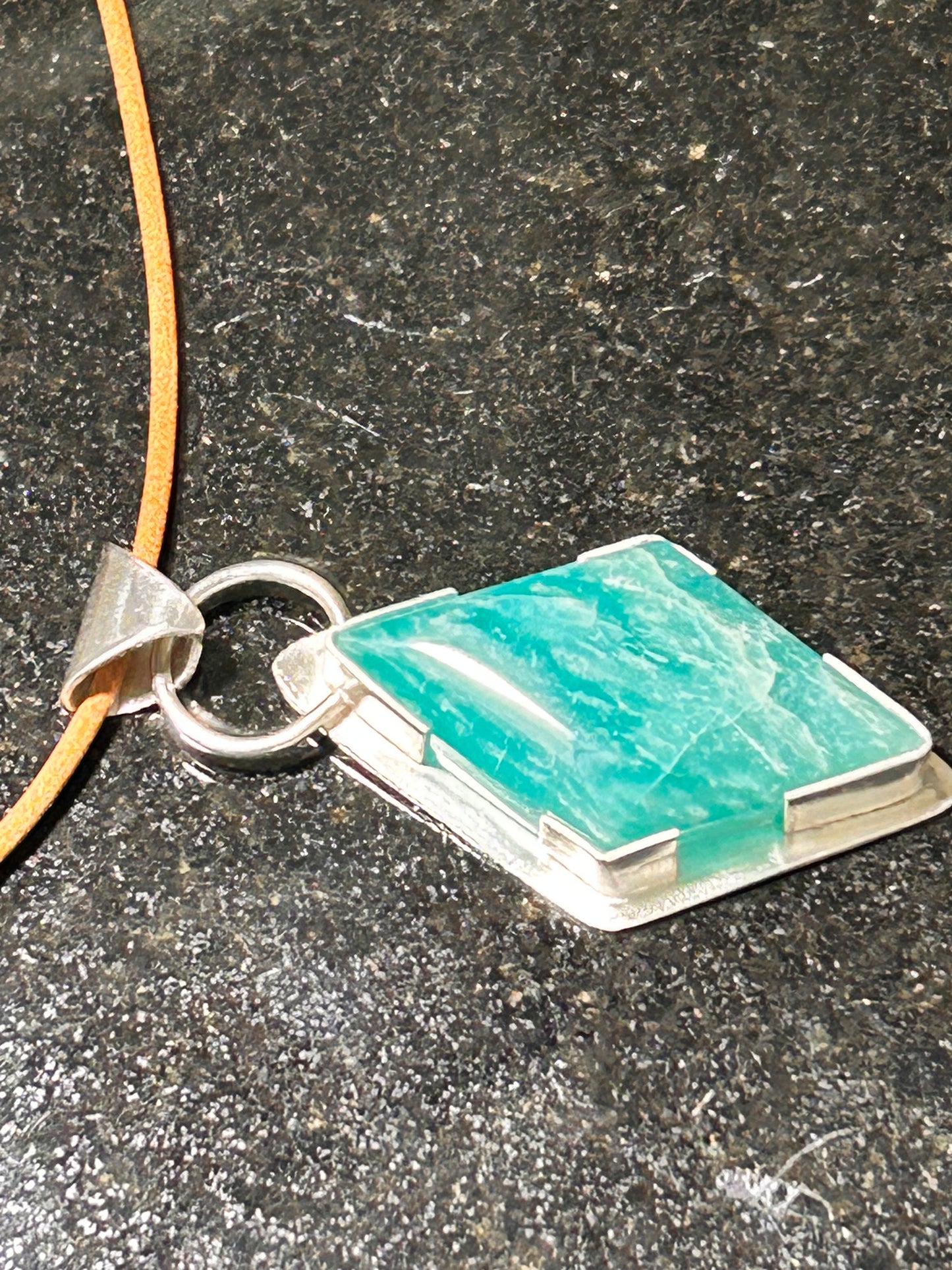 Amazonite Diamond Shape Pendant