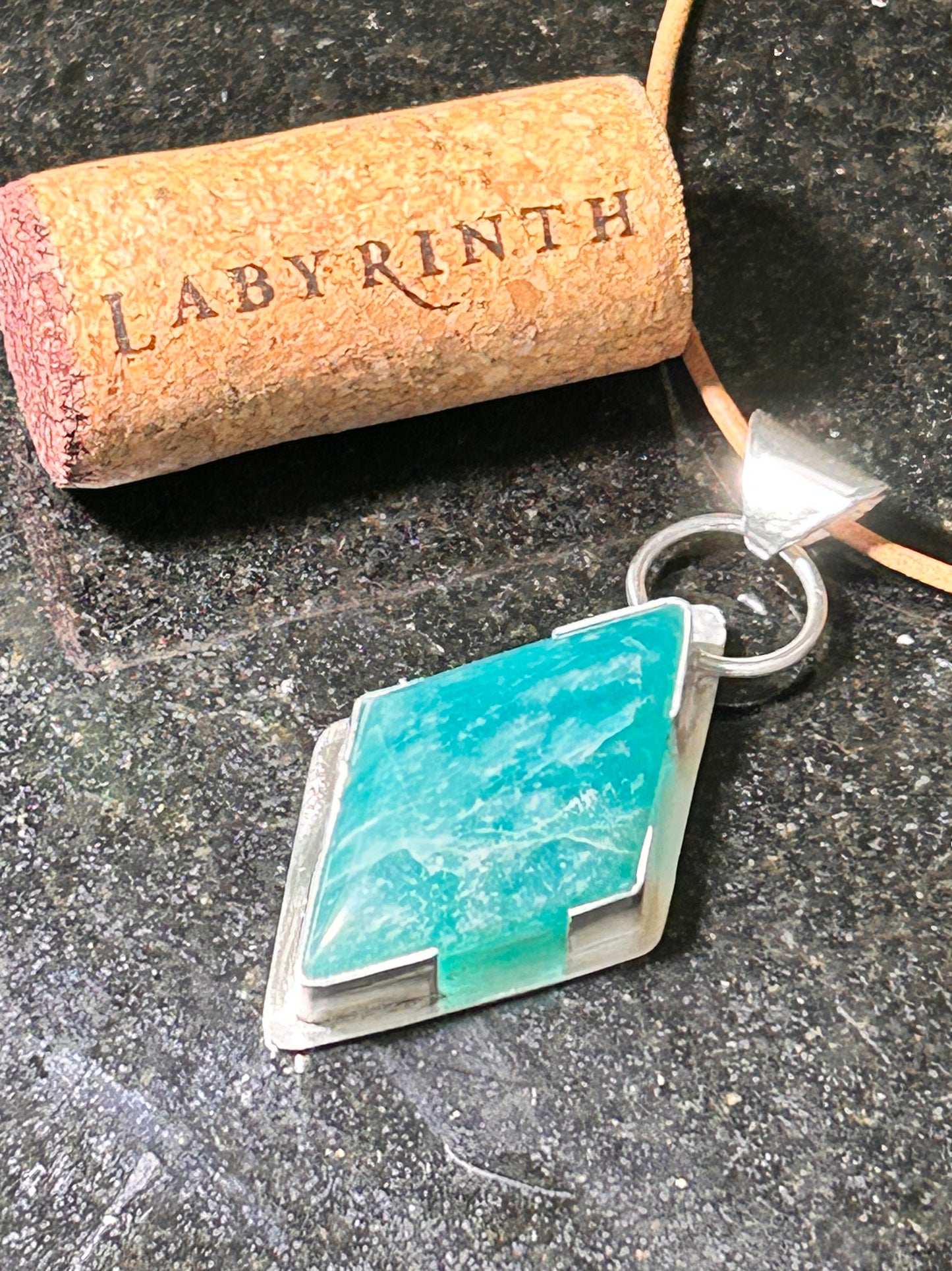 Amazonite Diamond Shape Pendant