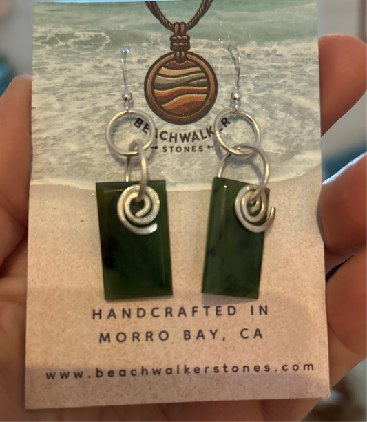Jade Rectangle Earrings