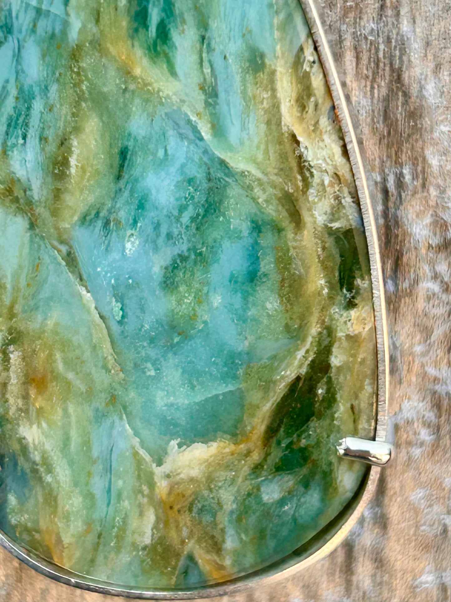 Plasma Agate Teardrop Pendant
