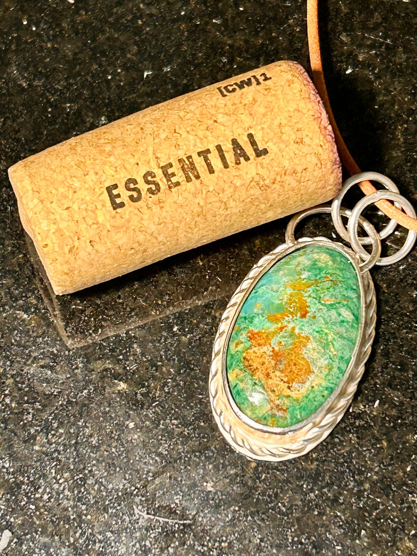 Green Turquoise Oval Pendant
