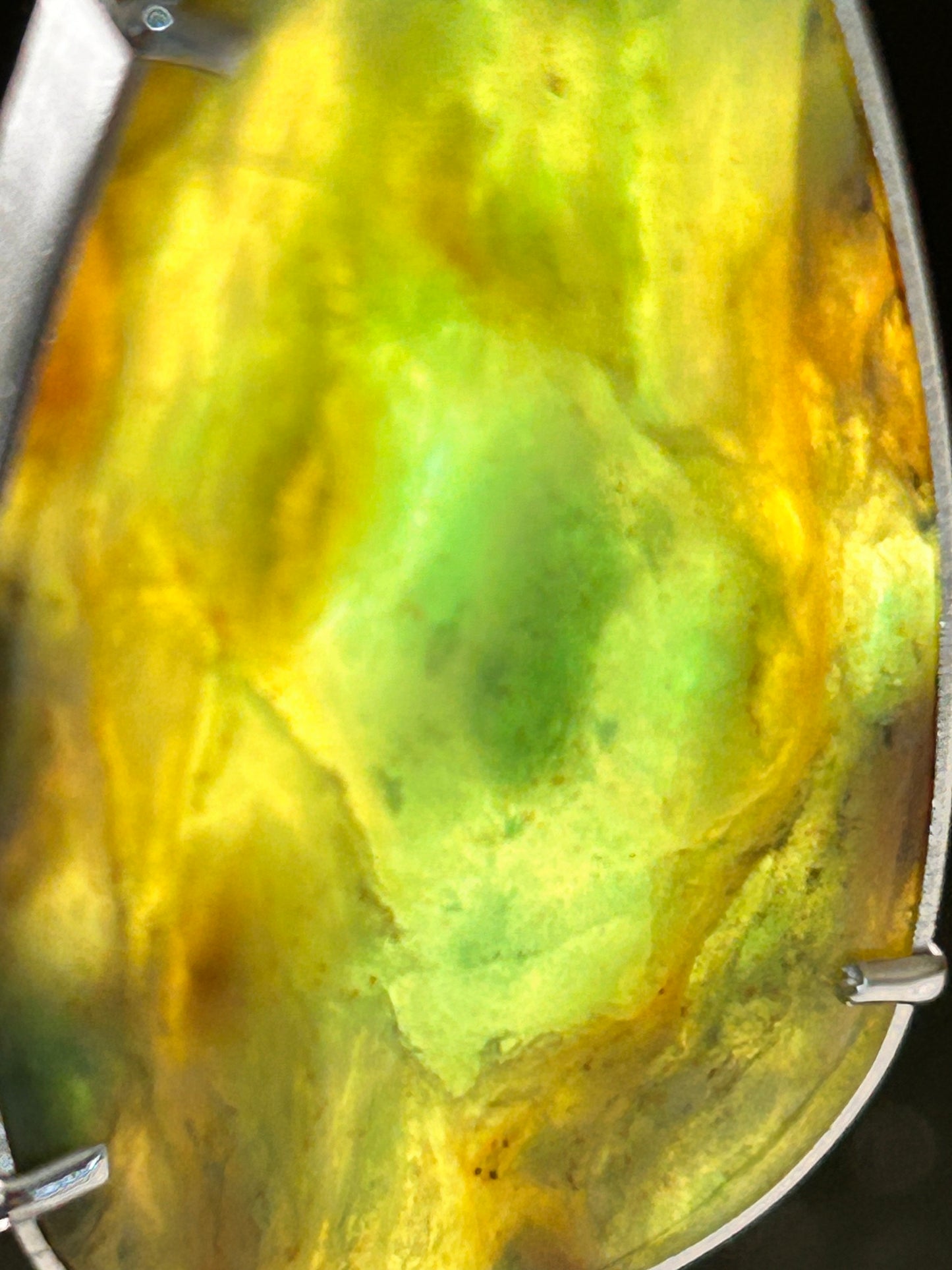 Plasma Agate Teardrop Pendant