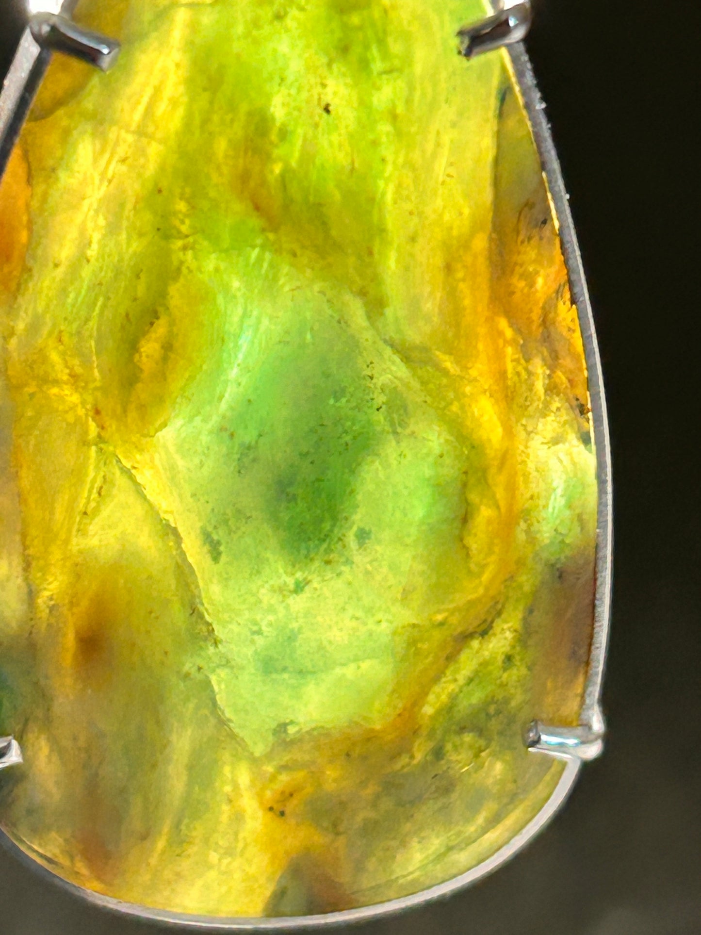 Plasma Agate Teardrop Pendant