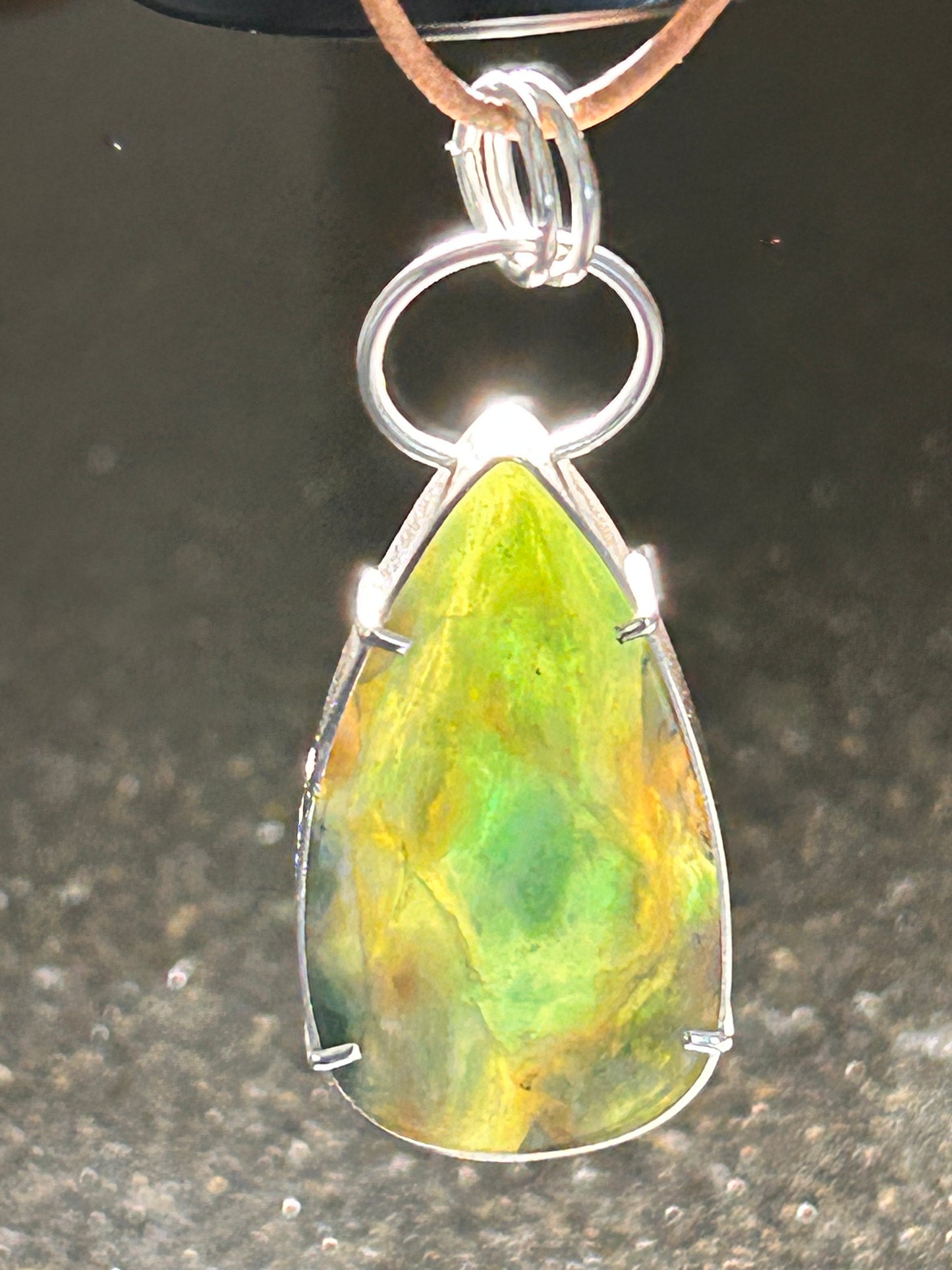 Plasma Agate Teardrop Pendant