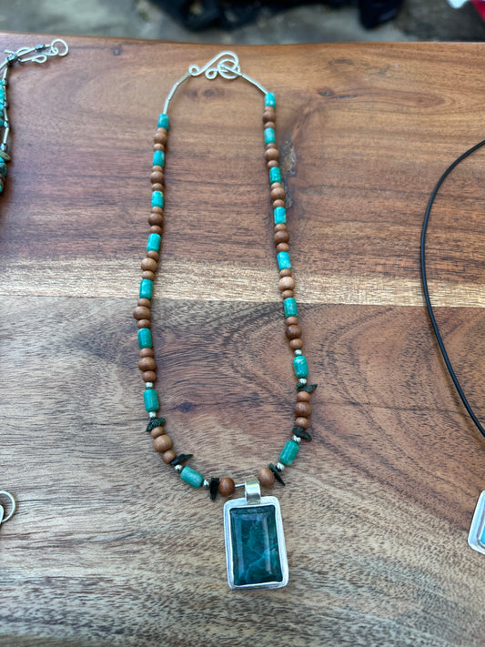 Chrysocolla Rectangle Pendant