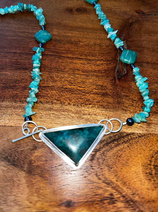 Chrysocolla Triangle Pendant