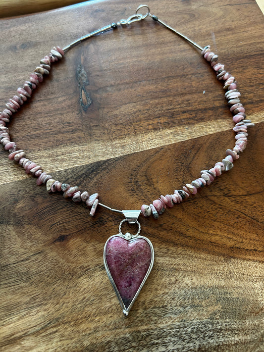 Rhodonite Heart Pendant
