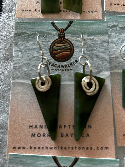 Jade Triangle Earrings