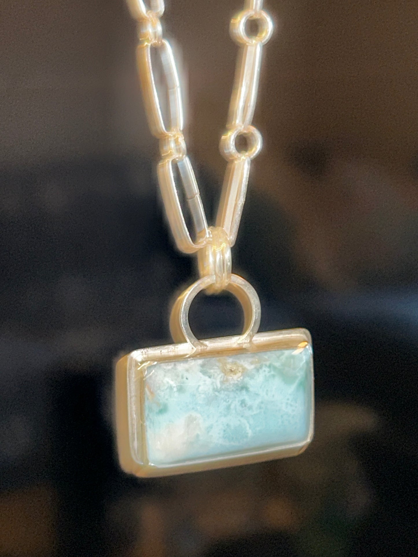 Larimar Rectangle Pendant