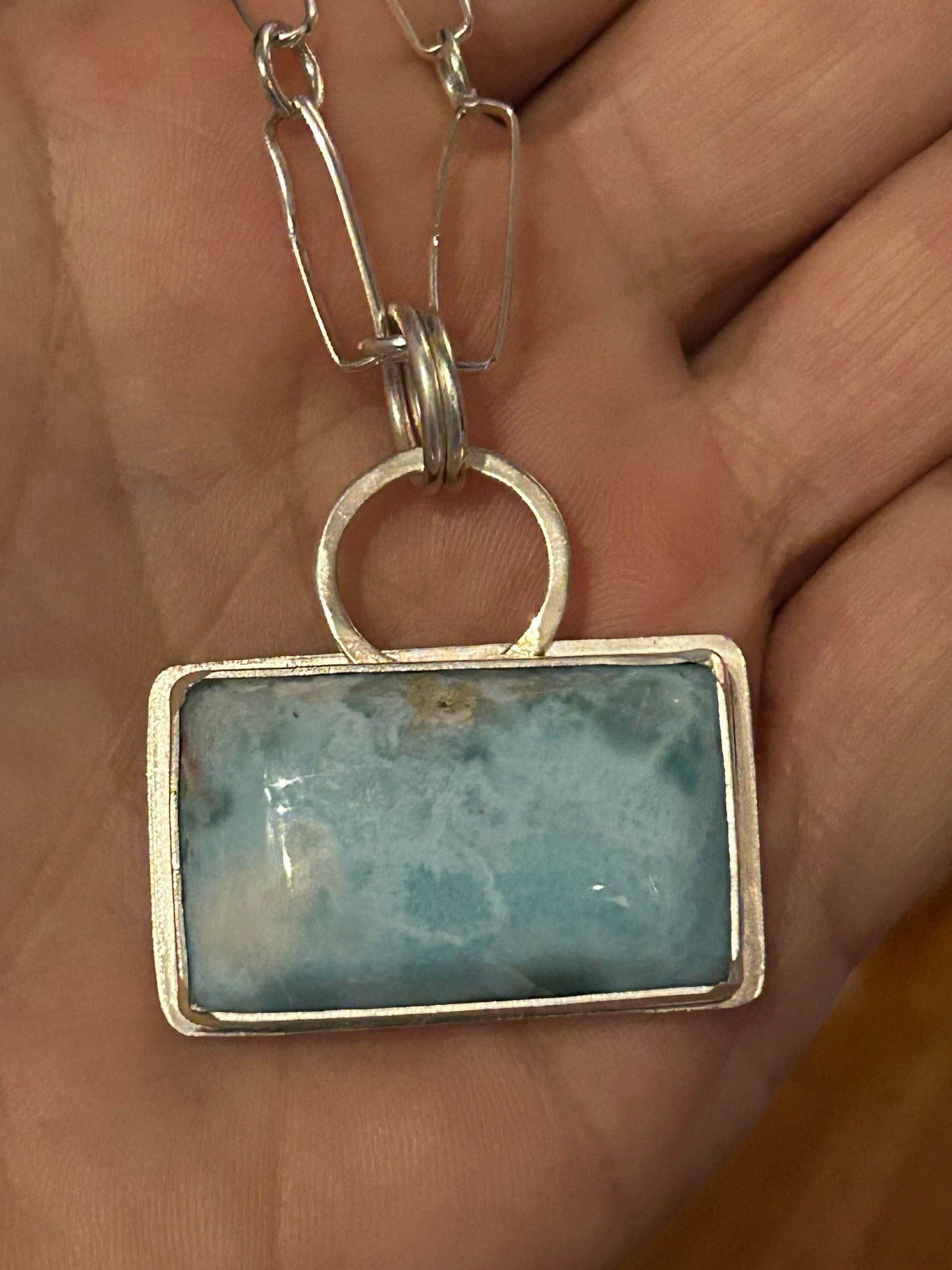 Larimar Rectangle Pendant