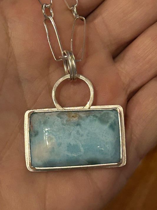 Larimar Rectangle Pendant