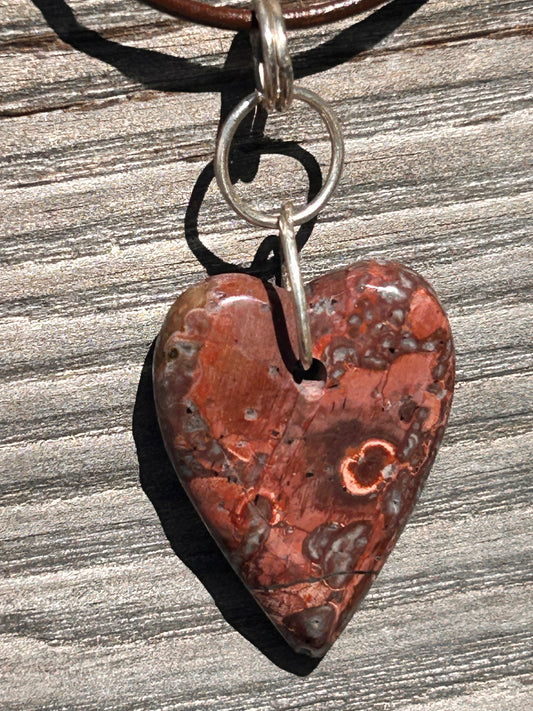 Red Agate Heart Pendant